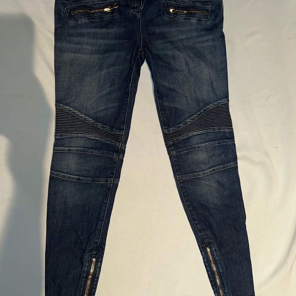 Balmain Biker Skinny Jeans